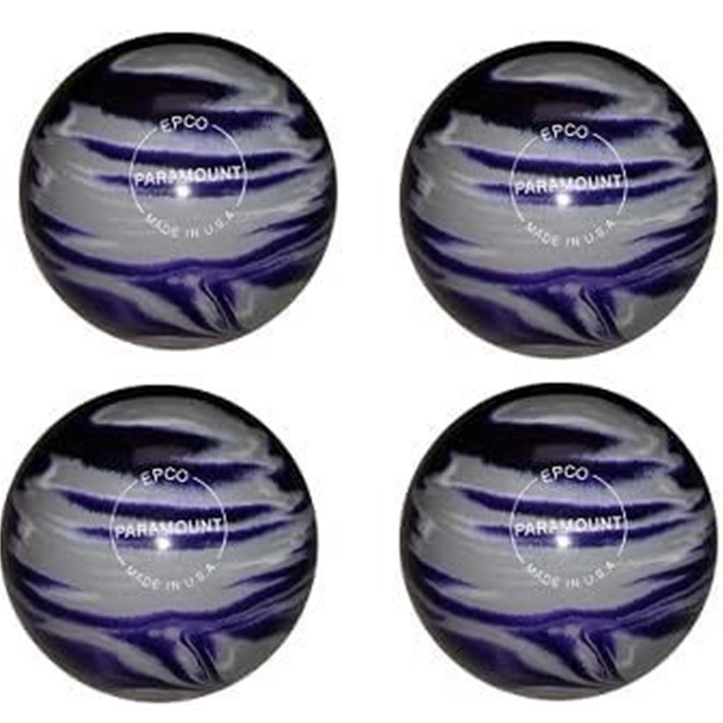 EPCO Candlepin Bowling Balls - Marbleized - Purple, Grey & White (4 1/2 inch- 2lbs. 5oz.) 4 Balls