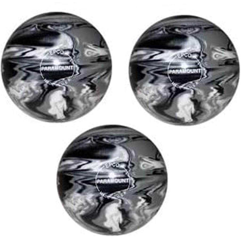 EPCO Duckpin Bowling Balls- Marbleized - Black, White & Grey (4 3/4 inch- 3lbs. 10 oz.) 3 Balls