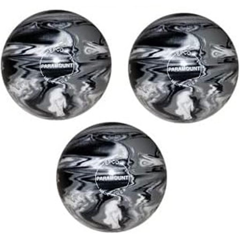 EPCO Duckpin Bowling Balls - Marbleized - Black, White & Grey (4 7/8 inch- 3lbs. 10 oz.) 3 Balls