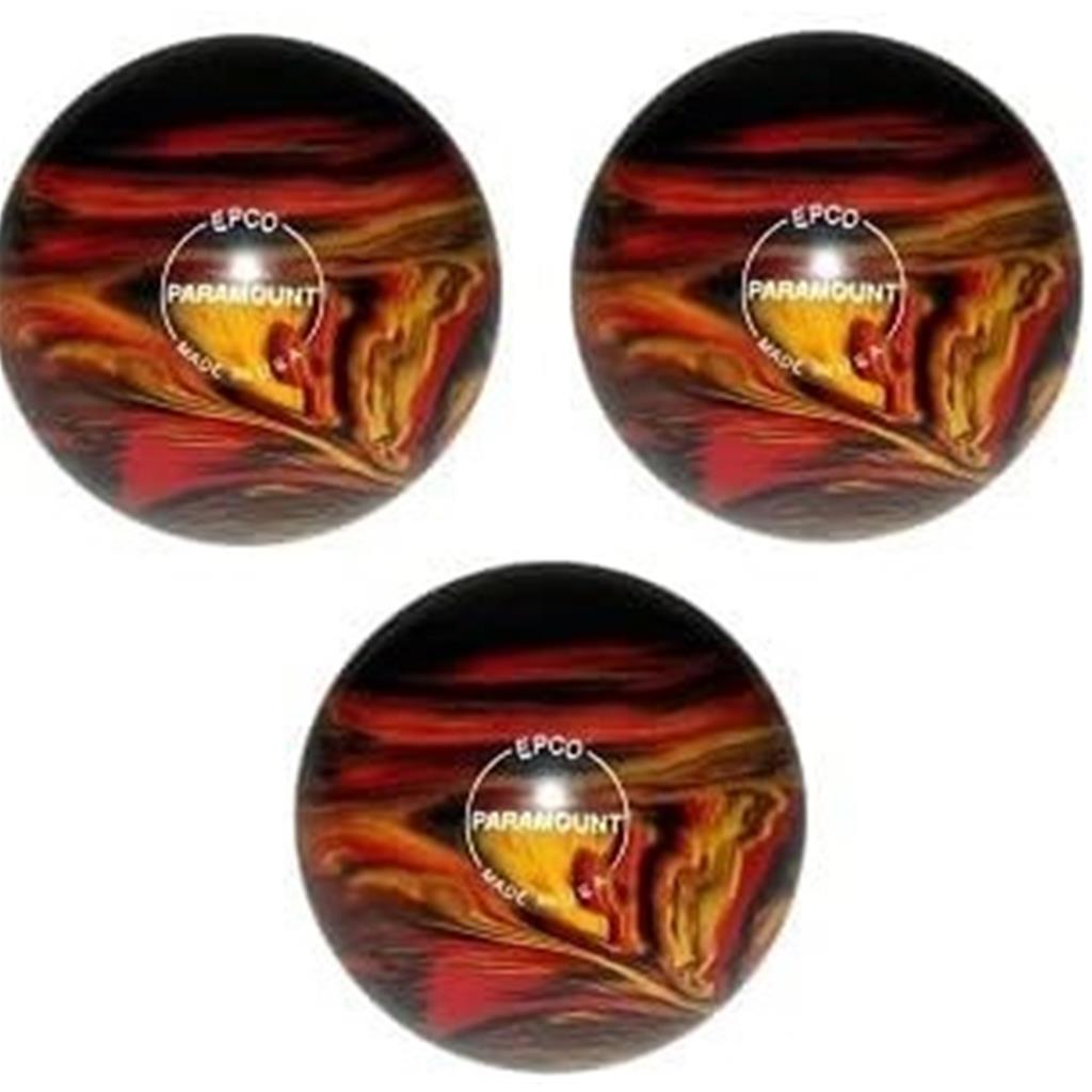 EPCO Duckpin Bowling Balls - Marbleized - Black, Red & Yellow (4 3/4 inch- 3lbs. 8 oz.) 3 Balls