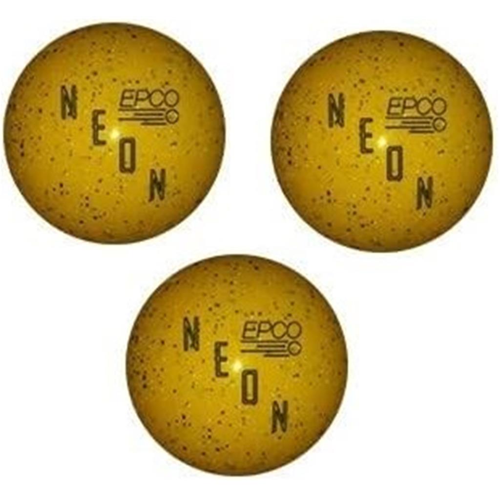 EPCO Duckpin Bowling Balls- Neon Speckled - Yellow (4 3/4 inch- 3lbs. 10 oz.) 3 Balls