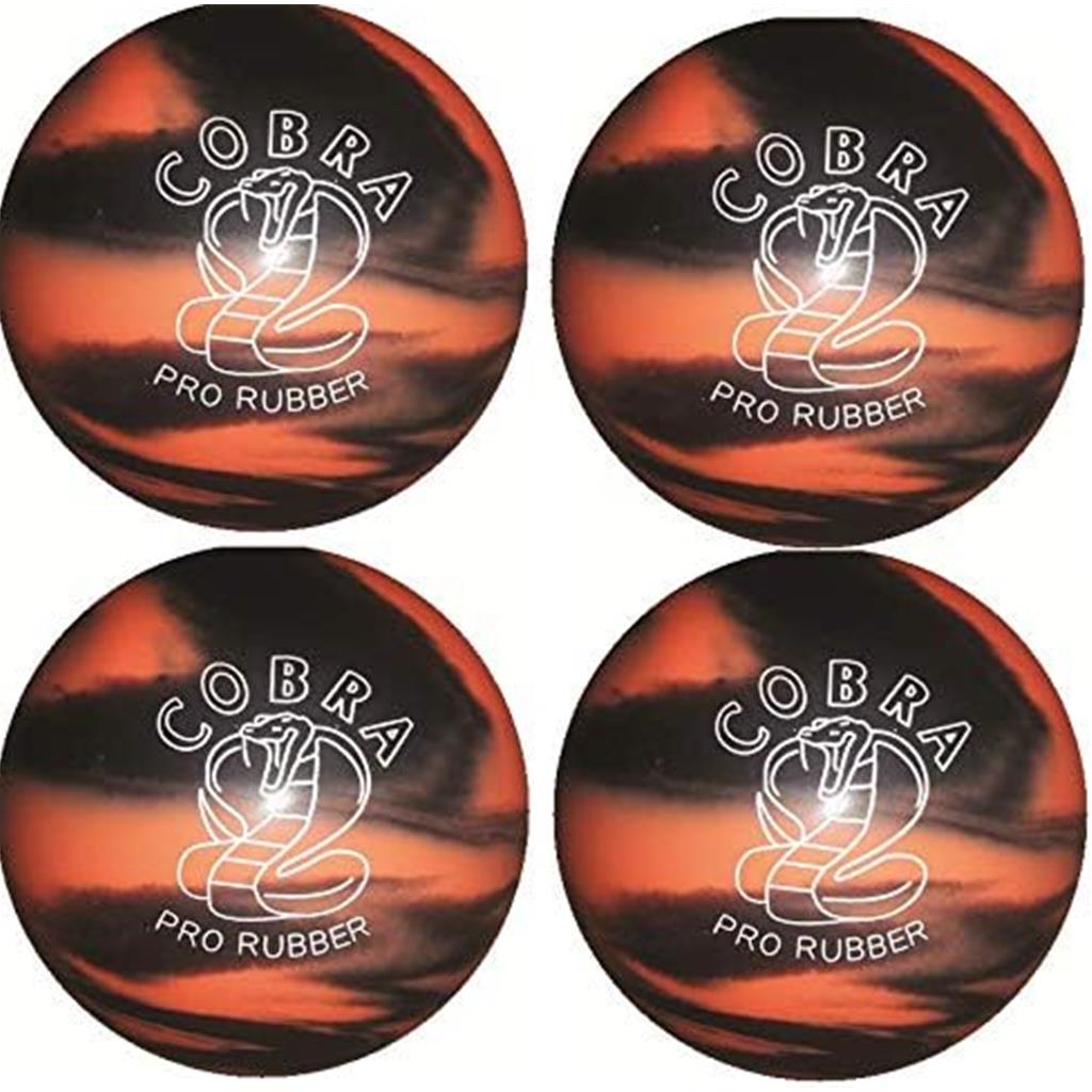 EPCO Candlepin Bowling Ball- Cobra Pro Rubber, Orange & Black -4 1/2 inch- 2lbs. 6oz. 4 Balls