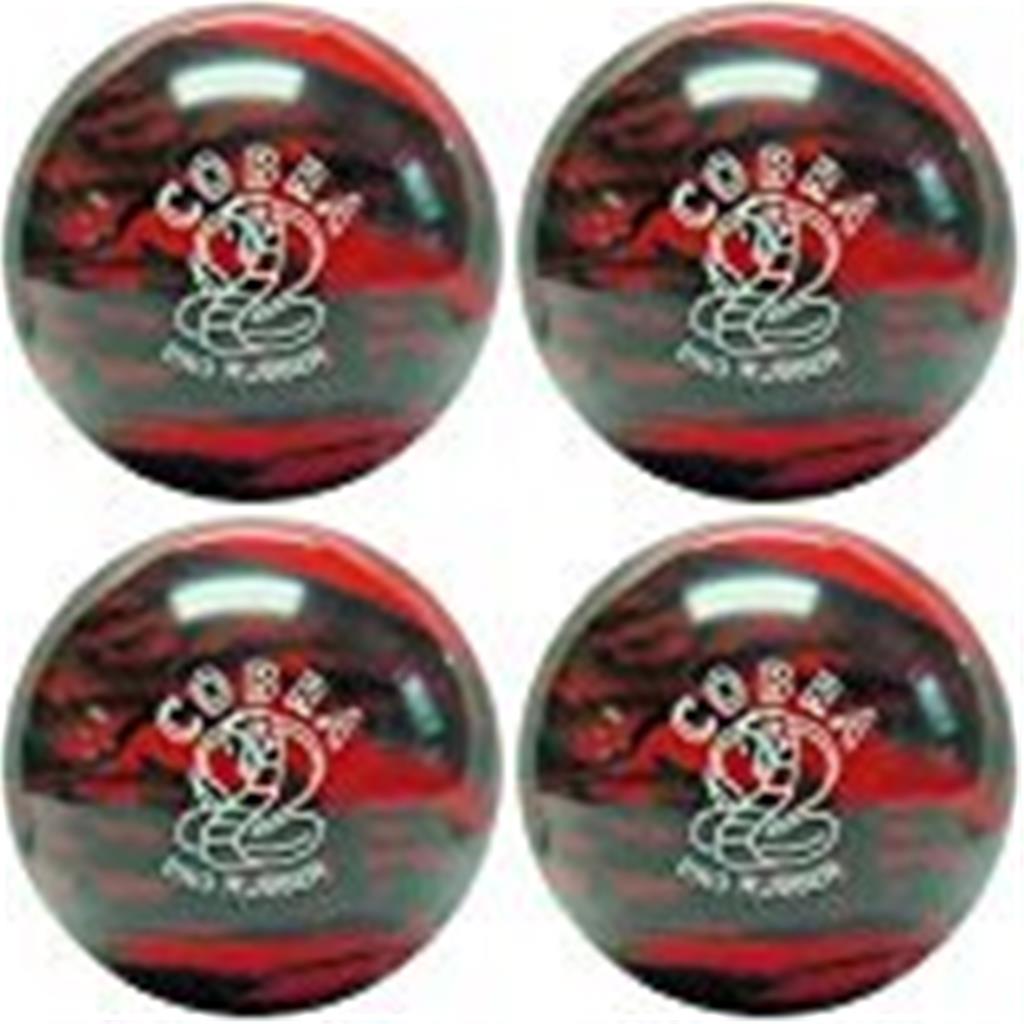 EPCO Candlepin Bowling Ball- Cobra Pro Rubber, Red & Black (4 1/2 inch- 2lbs. 7oz.) 4 Balls