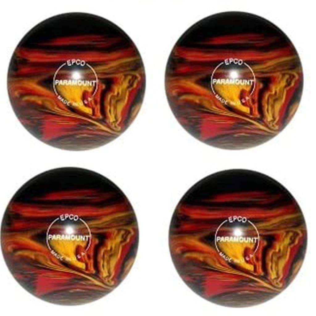 EPCO Candlepin Bowling Balls - Marbleized - Black, Red & Yellow (4 1/2 inch- 2lbs. 7oz.) 4 Balls