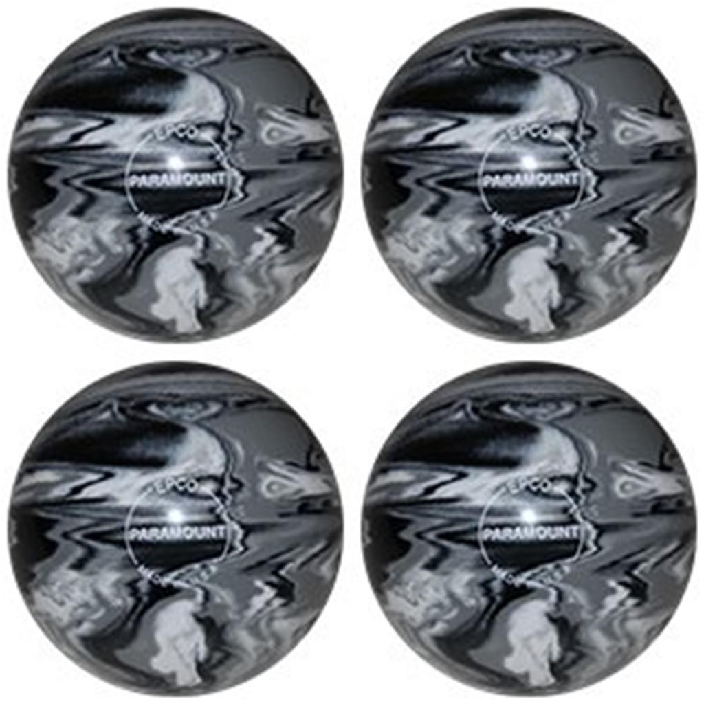 EPCO Candlepin Bowling Ball- Marbleized - Black, White & Grey - 4 Balls (4 1/2 inch- 2lbs. 5oz.) 4 Balls