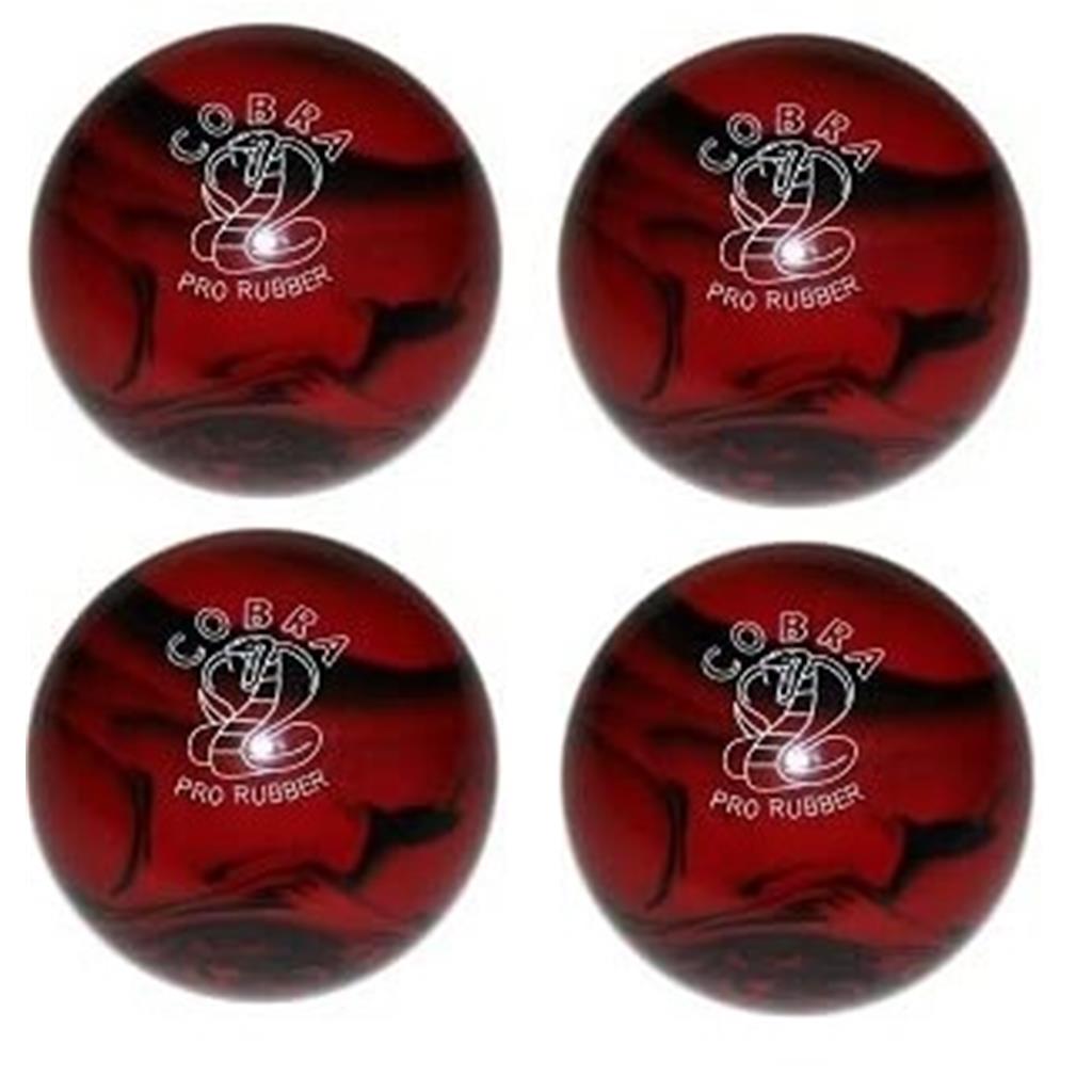 EPCO Candlepin Bowling Balls - Cobra Pro Rubber - Red & Black (4 1/2 inch- 2lbs. 6oz.) 4 Balls