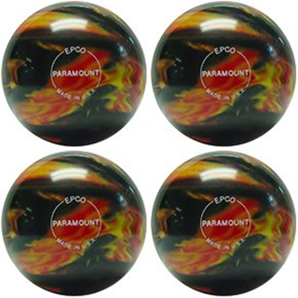 EPCO Candlepin Bowling Ball- Marbleized - Black, Red & Yellow (4 1/2 inch- 2lbs. 6oz.) 4 Balls