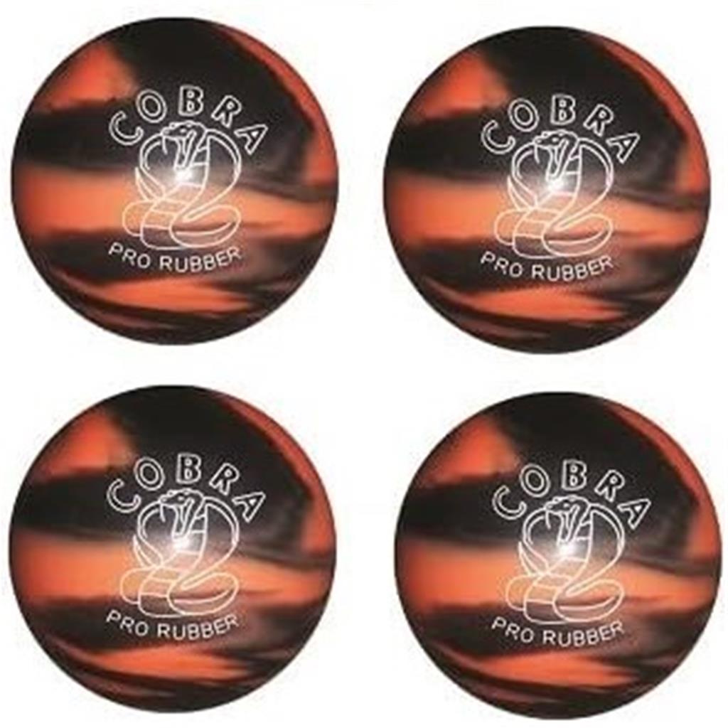 EPCO Candlepin Bowling Balls - Cobra Pro Rubber - Orange & Black (4 1/2 inch- 2lbs. 6oz.) 4 Balls