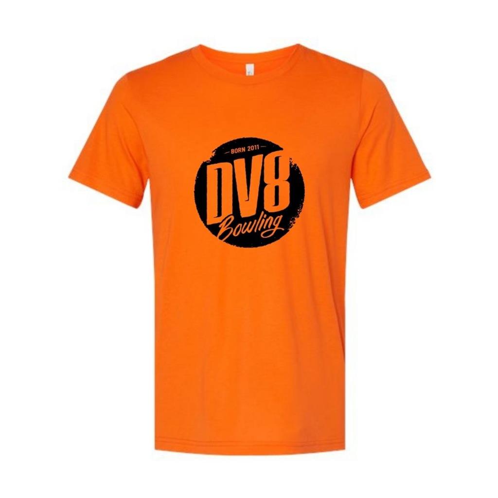 Black Logo DV8 Bowling Tee - Orange 